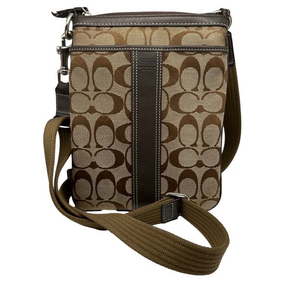 Coach Handbags - COACH Brown Signature Canvas Crossbody